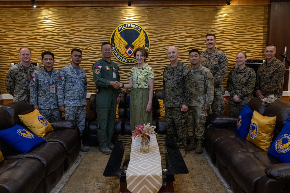Philippine SecDef Teodoro, US Ambassador Carlson Visit Service Members During Foreign Disaster Relief Operations