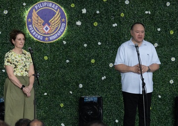 Philippine SecDef Teodoro, US Ambassador Carlson Visit Service Members During Foreign Disaster Relief Operations