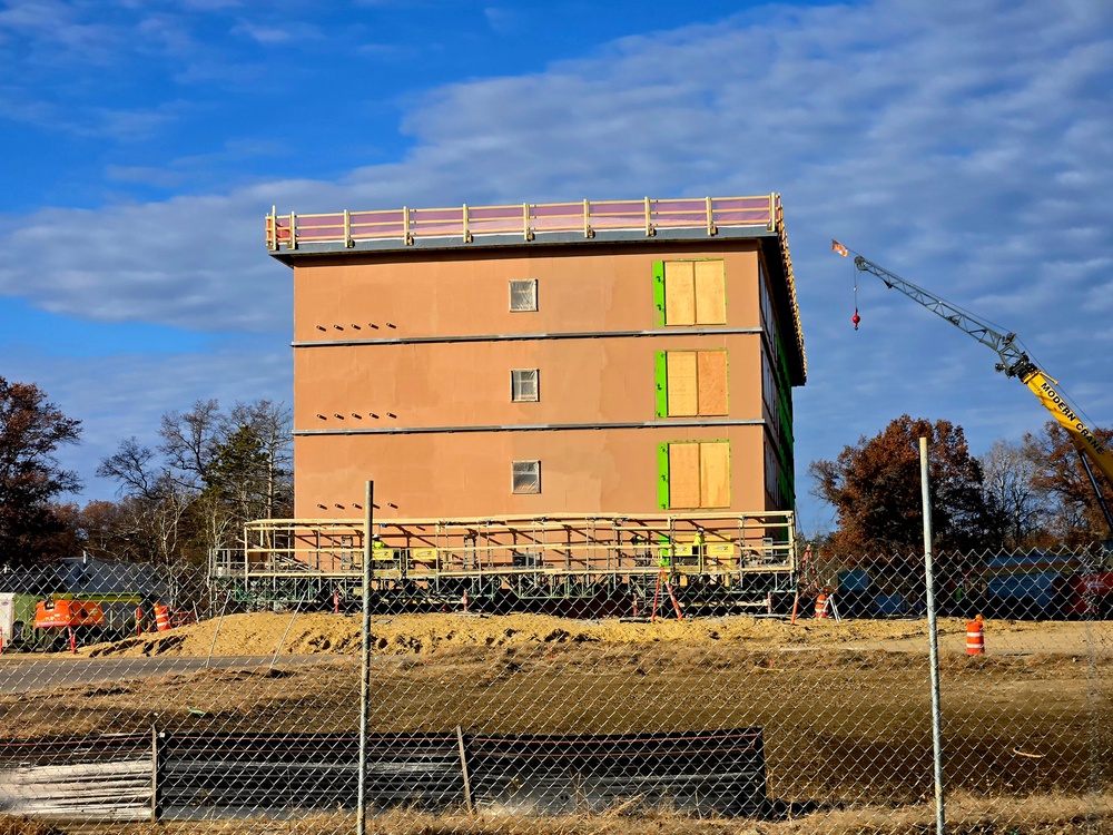 November 2025 construction operations for $55.75 million Collective Training Officers Quarters Project at Fort McCoy