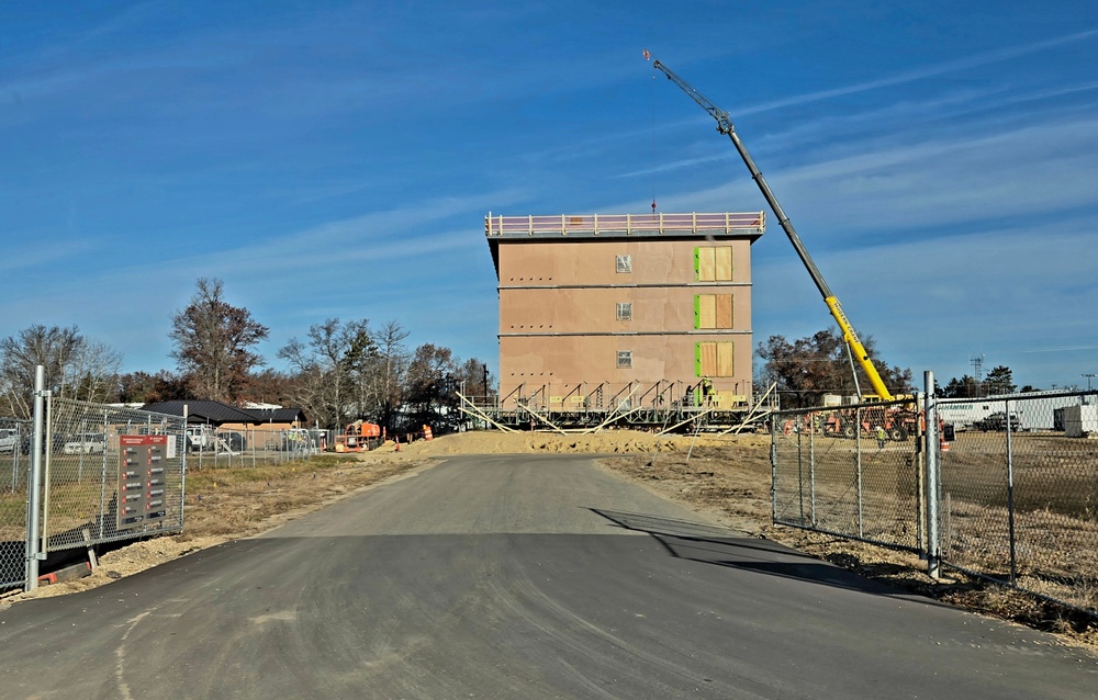 November 2025 construction operations for $55.75 million Collective Training Officers Quarters Project at Fort McCoy