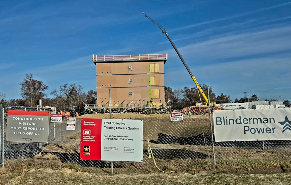 November 2025 construction operations for $55.75 million Collective Training Officers Quarters Project at Fort McCoy