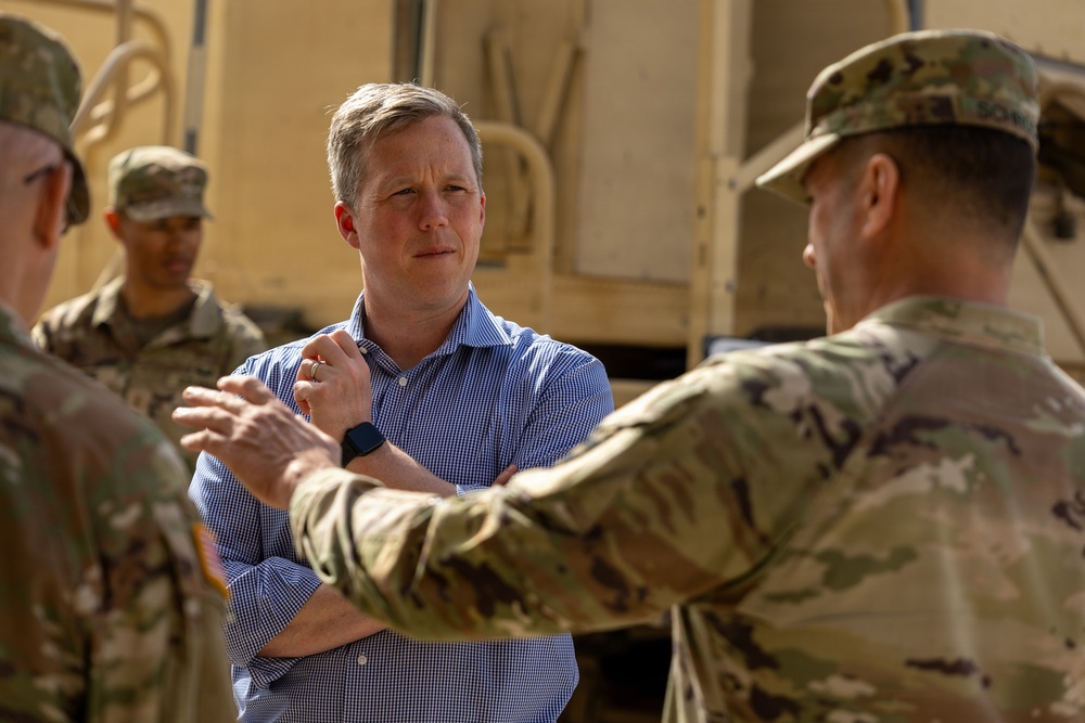 Secretary of the Army Visits Alpha Battery, 4th Air Defense Artillery Regiment for Terminal High Altitude Area Defense System Overview at Fort Bliss