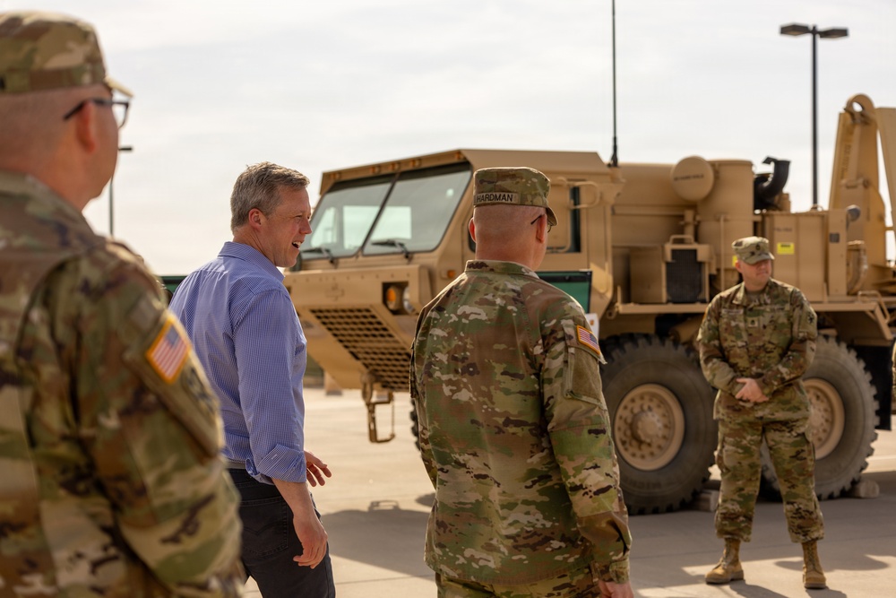 Secretary of the Army Visits Alpha Battery, 4th Air Defense Artillery Regiment for Terminal High Altitude Area Defense System Overview at Fort Bliss