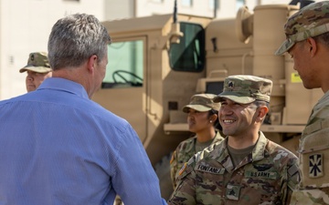 Secretary of the Army Visits Alpha Battery, 4th Air Defense Artillery Regiment for Terminal High Altitude Area Defense System Overview at Fort Bliss