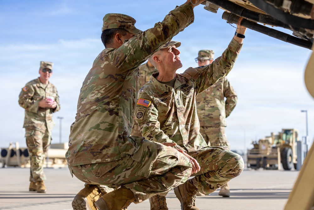 Lt. Gen. Stephen G. Smith Visits Alpha Battery, 4th Air Defense Artillery Regiment for Terminal High Altitude Area Defense Site Tour at Fort Bliss