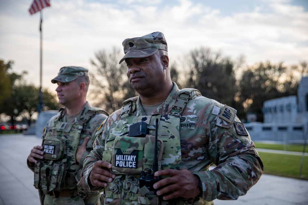 Joint Task Force Magnolia Leadership visits troops on patrol in Washington, D.C.