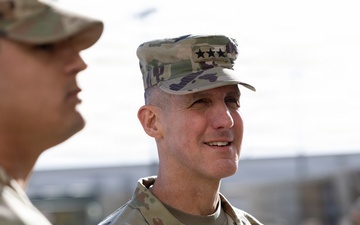 Lt. Gen. Stephen G. Smith Reviews Terminal High Altitude Area Defense Operations With Alpha Battery, 4th Air Defense Artillery Regiment at Fort Bliss