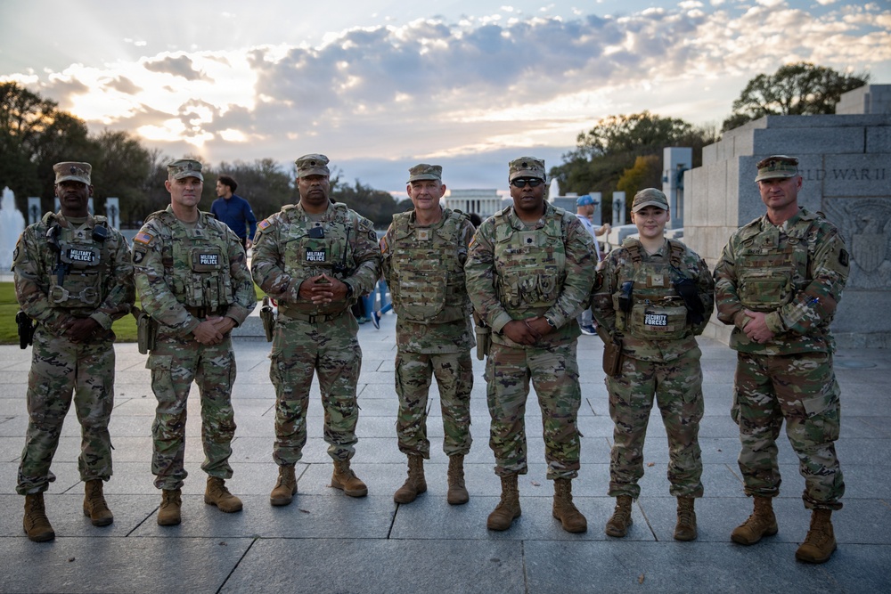 Joint Task Force Magnolia Leadership visits troops on patrol in Washington, D.C.
