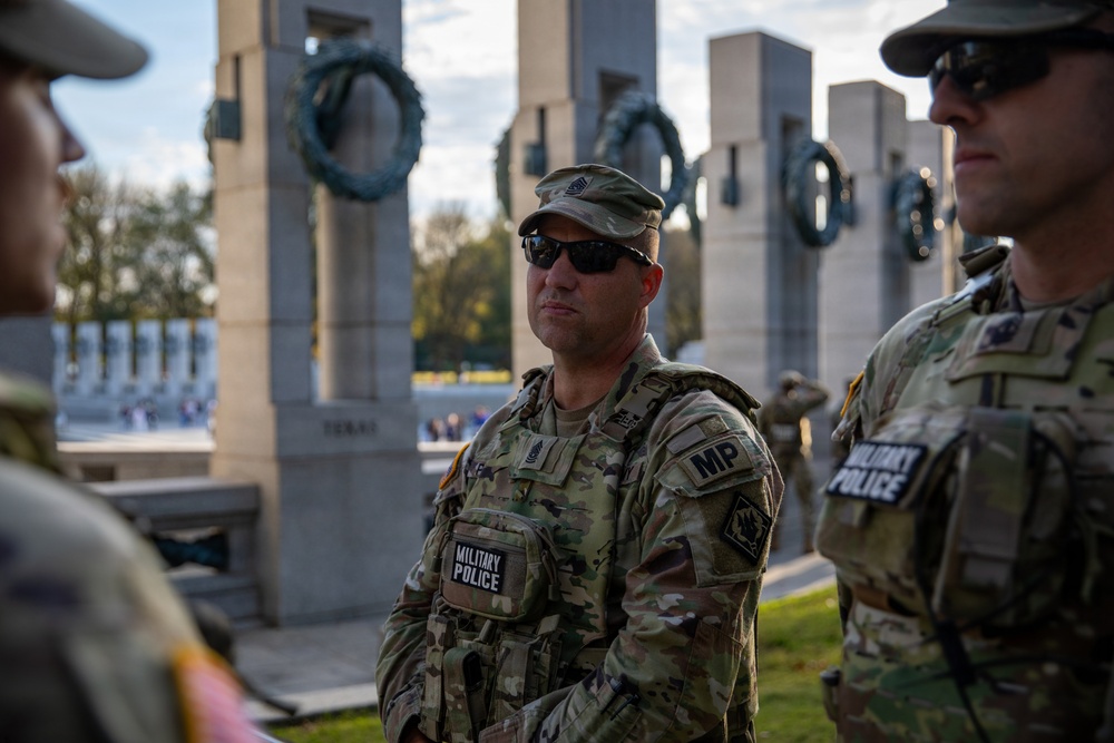 Joint Task Force Magnolia Leadership visits troops on patrol in Washington, D.C.
