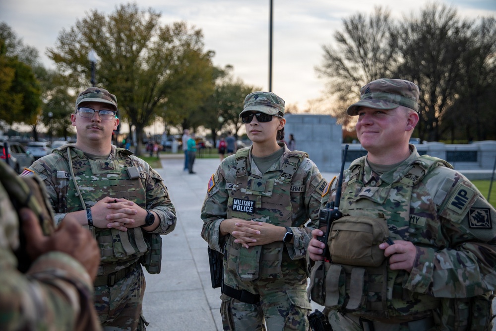 Joint Task Force Magnolia Leadership visits troops on patrol in Washington, D.C.