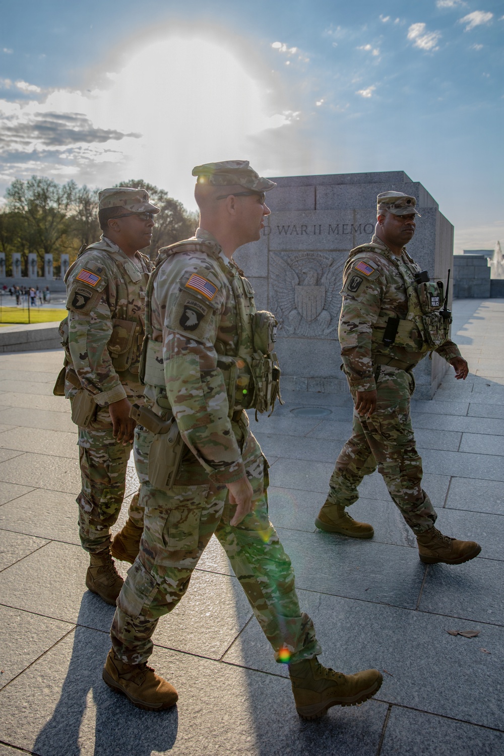 Joint Task Force Magnolia Leadership visits troops on patrol in Washington, D.C.