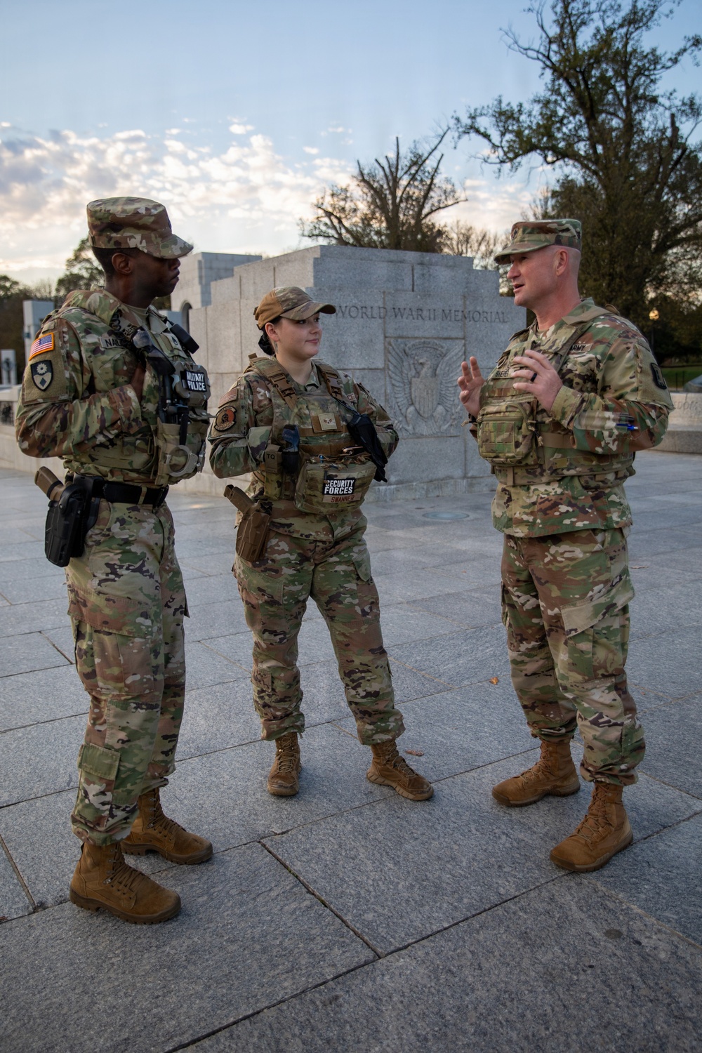 The Joint Task Force Magnolia Chaplain visits troops on patrol in Washington, D.C.