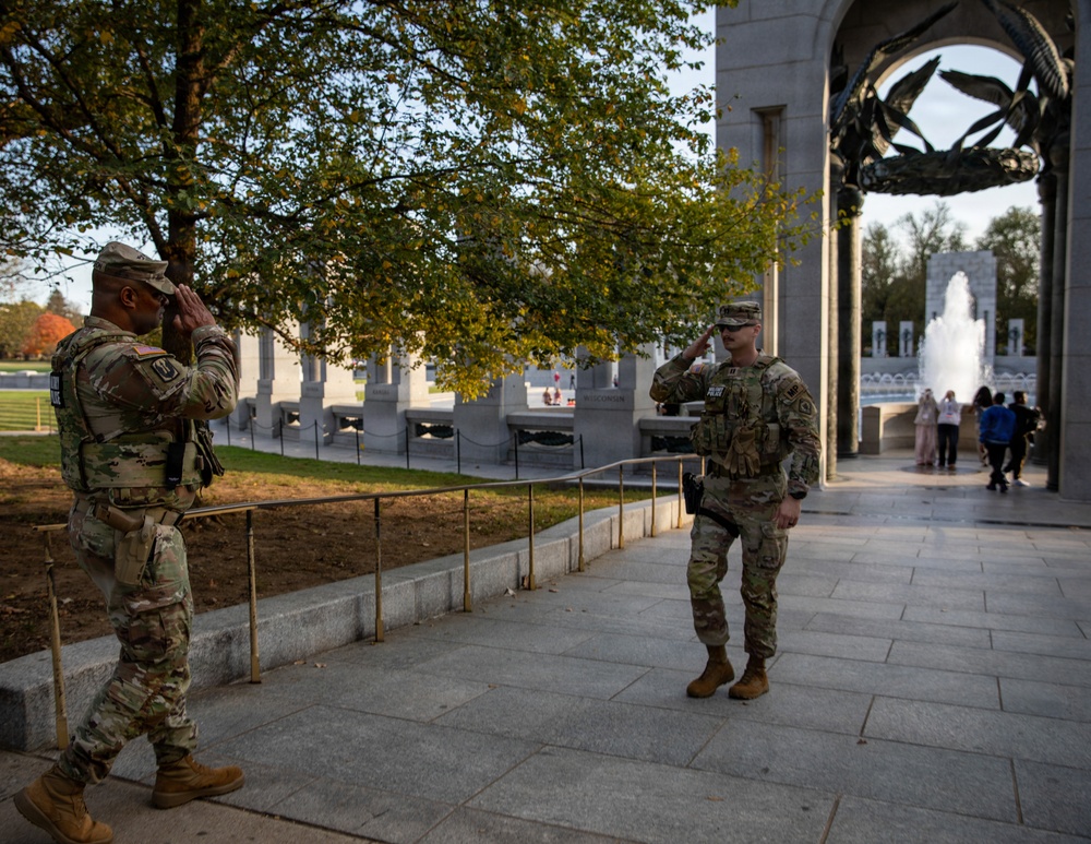 Joint Task Force Magnolia Leadership visits troops on patrol in Washington, D.C.