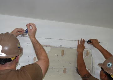 NMCB 4 Seabees Rennovate Office Spaces, Osan, South Korea