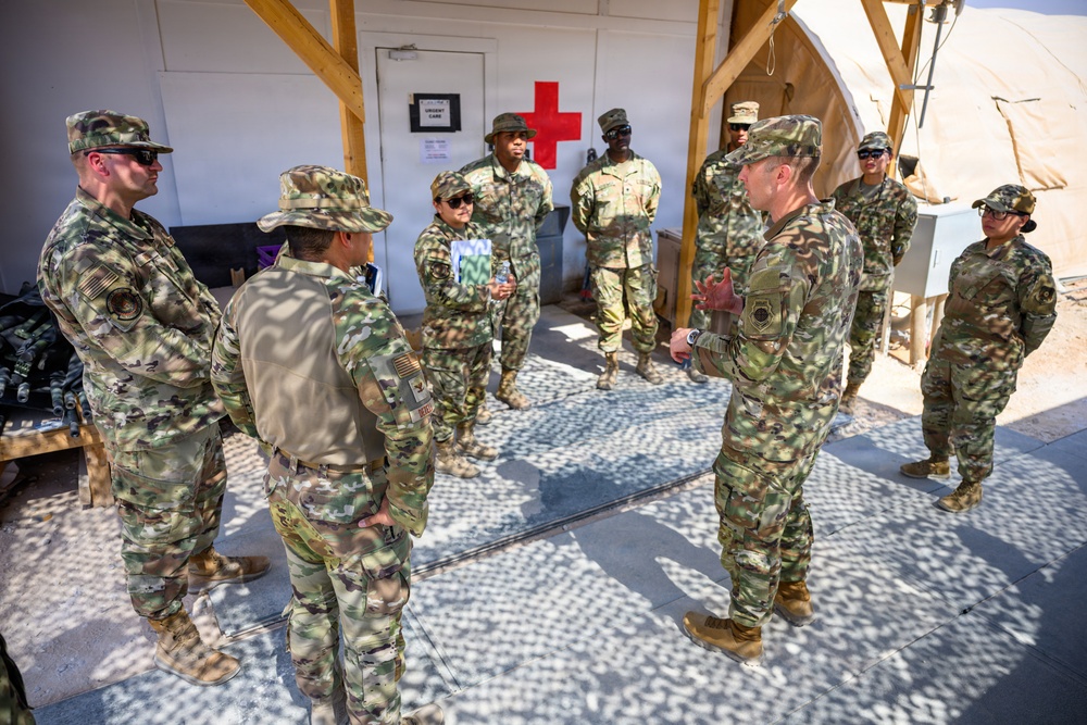 Ninth Air Force Commander and Command Chief meet with 378th Airmen