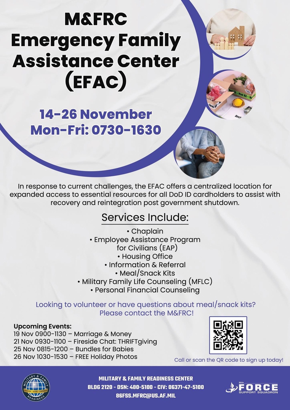 M&amp;FRC opens limited Emergency Family Assistance Center for government shutdown support