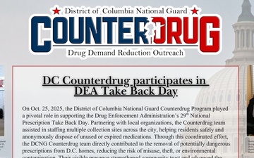 D.C. Counterdrug participates in DEA Take Back Day Storyboard