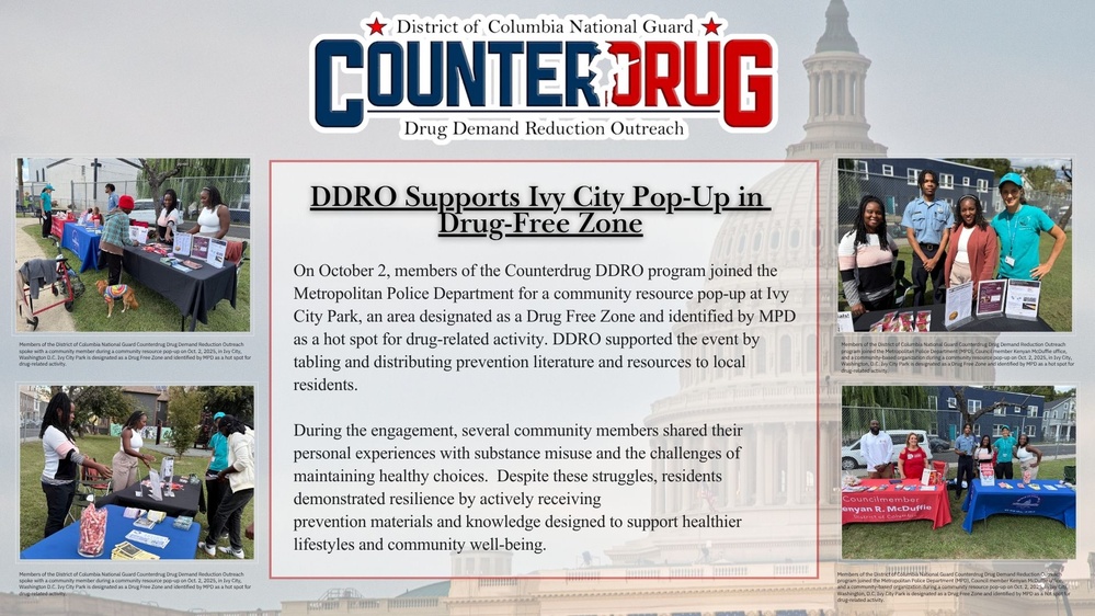 DCNG Counterdrug DDRO Supports Ivy City Pop-Up in Drug-Free Zone