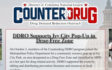 DCNG Counterdrug DDRO Supports Ivy City Pop-Up in Drug-Free Zone