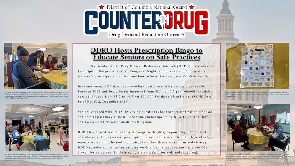 DCNG Counterdrug DDRO Hosts Prescription Bingo to Educate Seniors on Safe Practices Storyboard