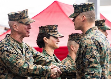 The Commandant, Gen. Eric M. Smith is the reviewing officer of OCC 250 Alpha and Delta Companies’ Graduation