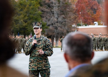 The Commandant, Gen. Eric M. Smith is the reviewing officer of OCC 250 Alpha and Delta Companies’ Graduation