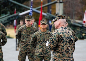 The Commandant, Gen. Eric M. Smith is the reviewing officer of OCC 250 Alpha and Delta Companies’ Graduation