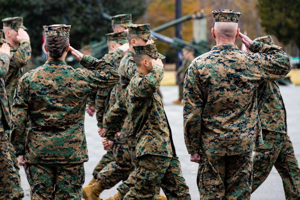 The Commandant, Gen. Eric M. Smith is the reviewing officer of OCC 250 Alpha and Delta Companies’ Graduation
