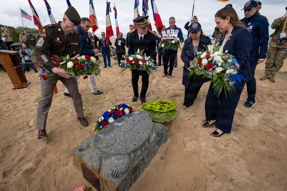 1st Infantry Division Soldiers Honor WWII Medic Charles Shay During D-Day 81 Ceremony in Normandy