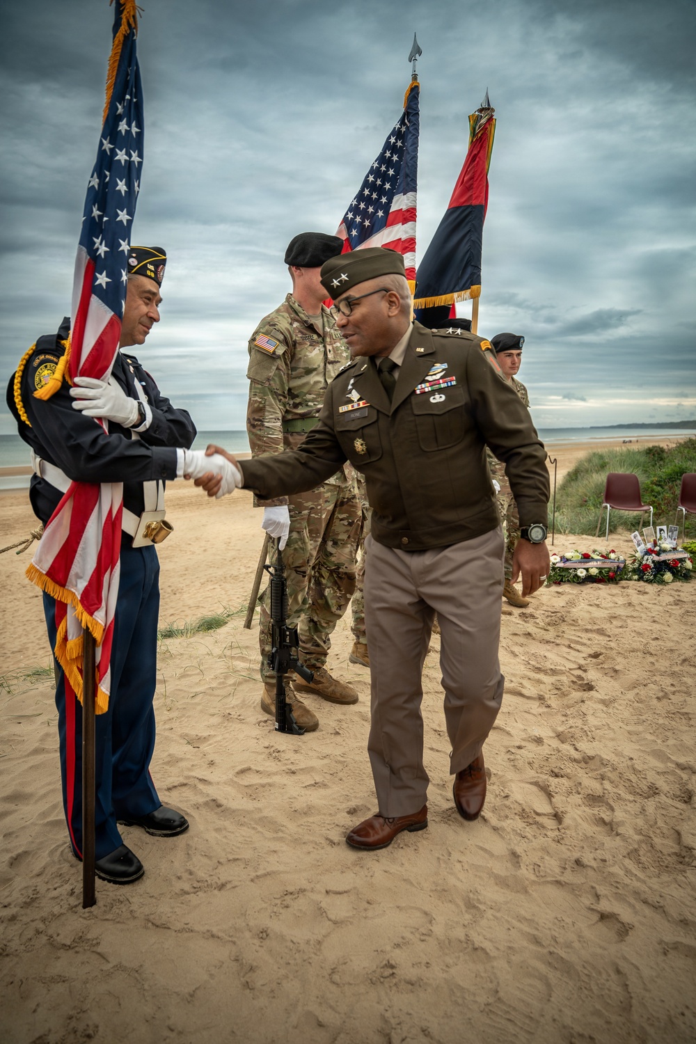 1st Infantry Division Soldiers Honor WWII Medic Charles Shay During D-Day 81 Ceremony in Normandy