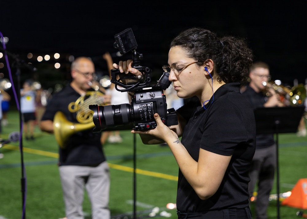 Cavalier Marching Band rehearsal