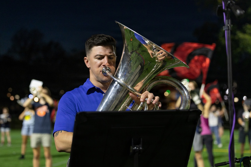 Cavalier Marching Band rehearsal