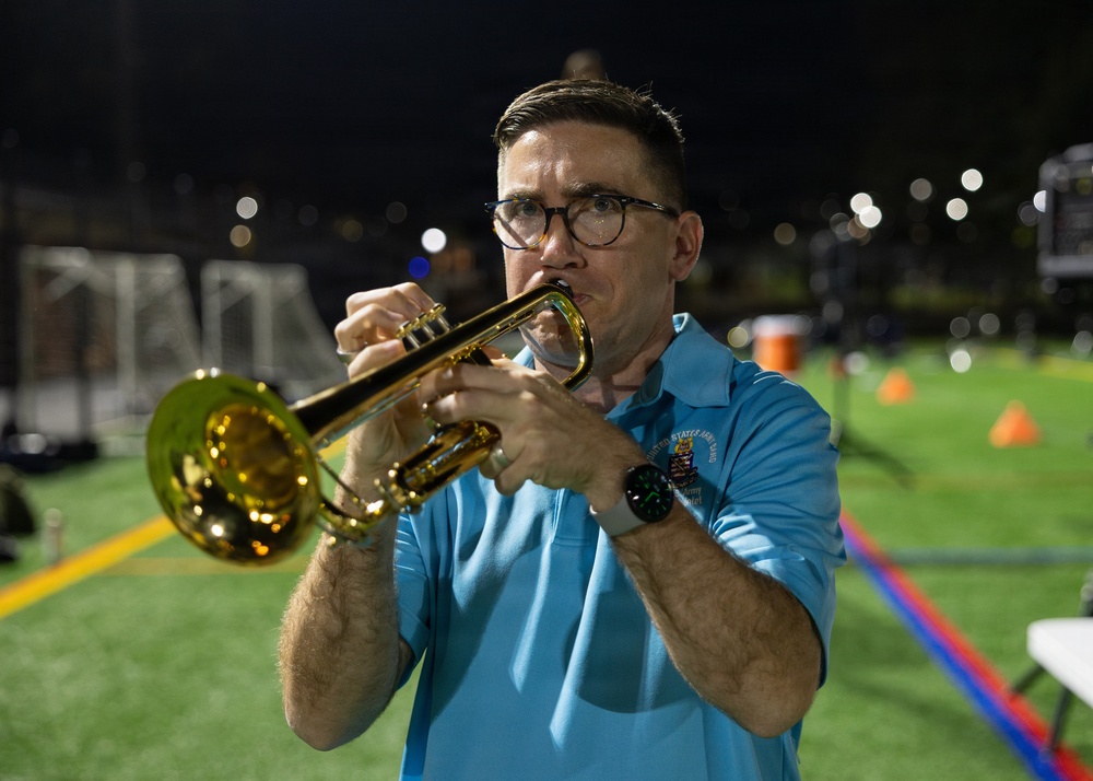 Cavalier Marching Band rehearsal
