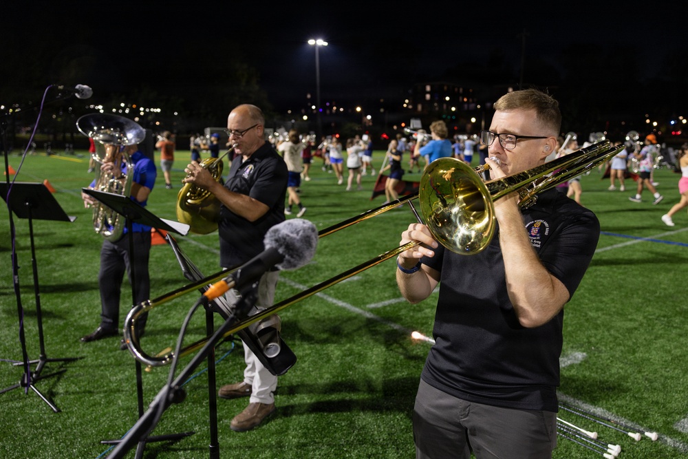 Cavalier Marching Band rehearsal