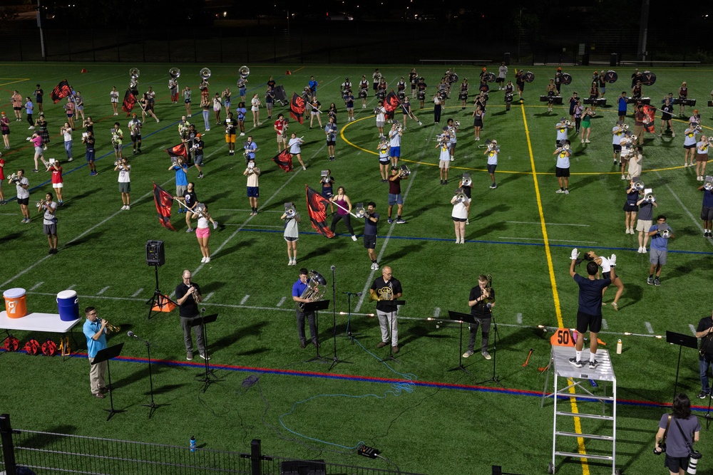 Cavalier Marching Band rehearsal