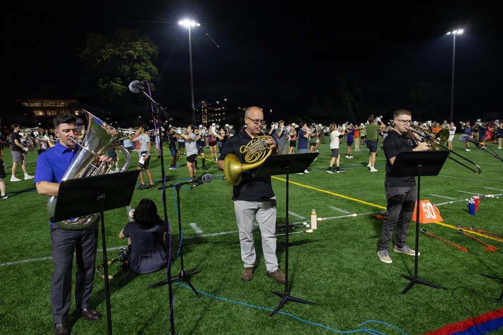 Cavalier Marching Band rehearsal