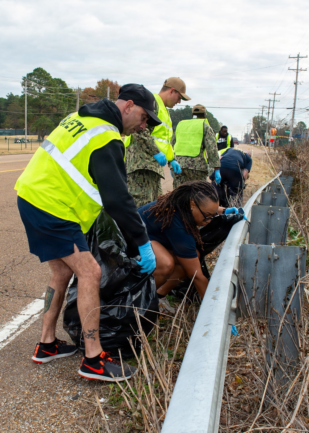 NSA Mid-South Sailors Cleanup Navy Rd