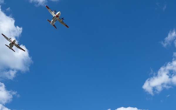 U.S. Coast Guard assets fly over Mount Rushmore National Memorial