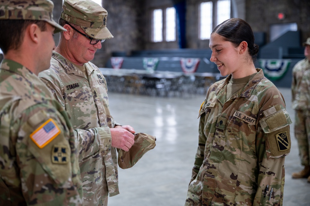 U.S. Army National Guard Soldiers with the 181st Field Artillery Regiment Promoted