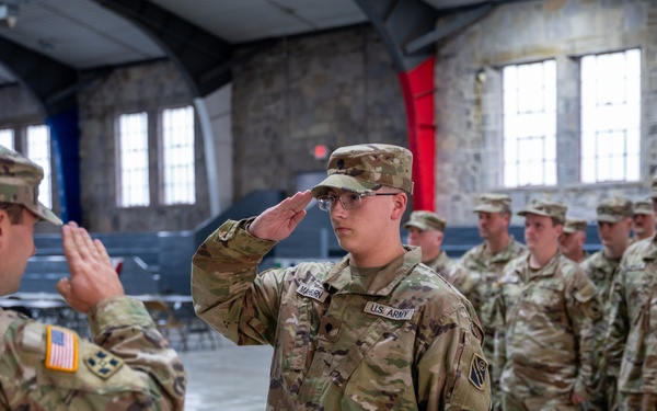 U.S. Army National Guard Soldiers with the 181st Field Artillery Regiment Promoted