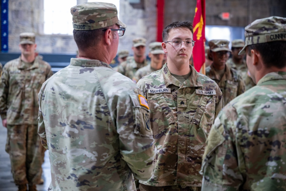 U.S. Army National Guard Soldiers with the 181st Field Artillery Regiment Promoted