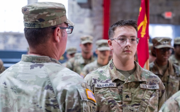U.S. Army National Guard Soldiers with the 181st Field Artillery Regiment Promoted