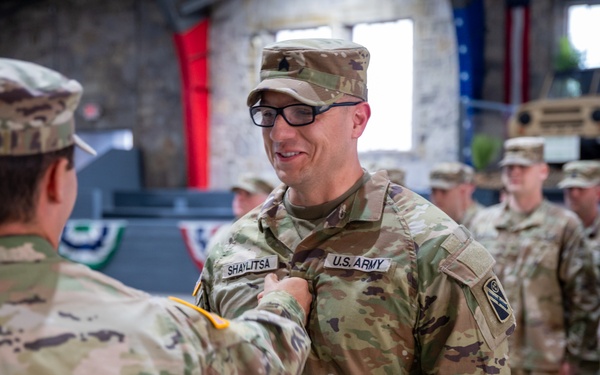 U.S. Army National Guard Soldiers with the 181st Field Artillery Regiment Promoted