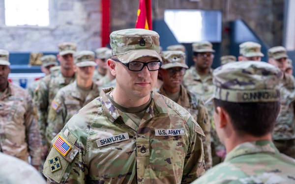 U.S. Army National Guard Soldiers with the 181st Field Artillery Regiment Promoted