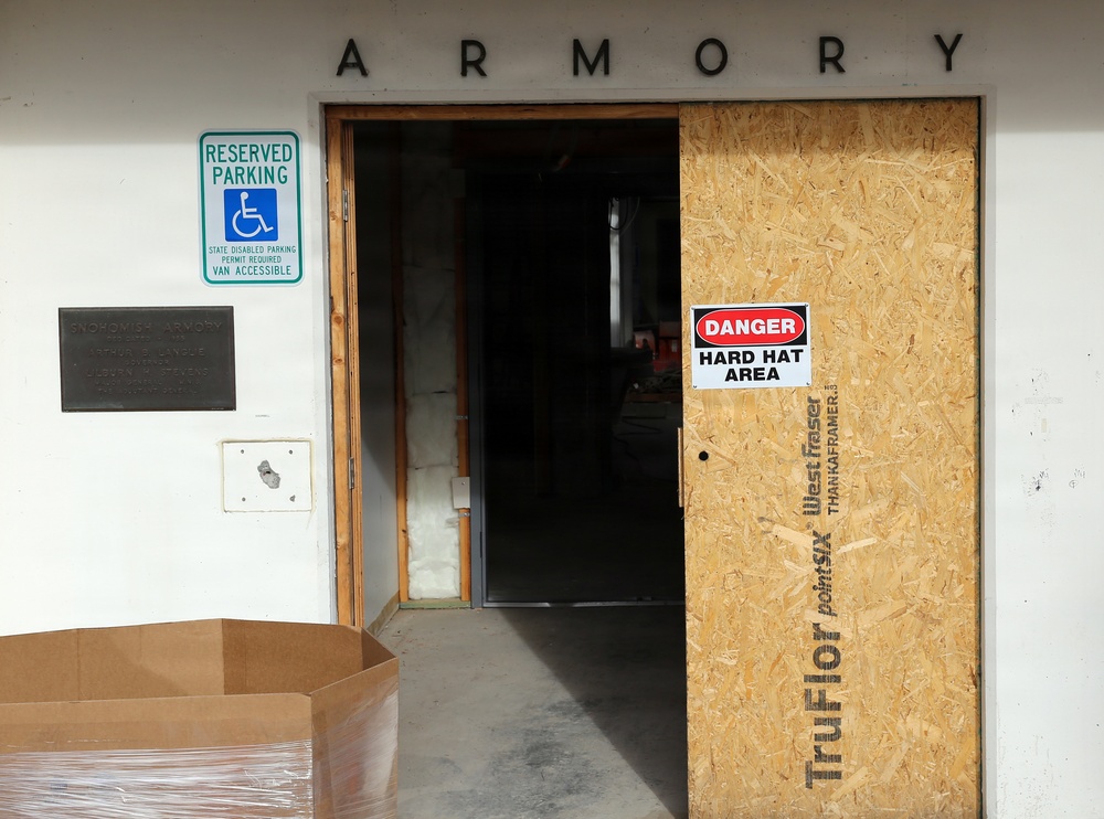 Renovation construction happening at the Snohomish Armory
