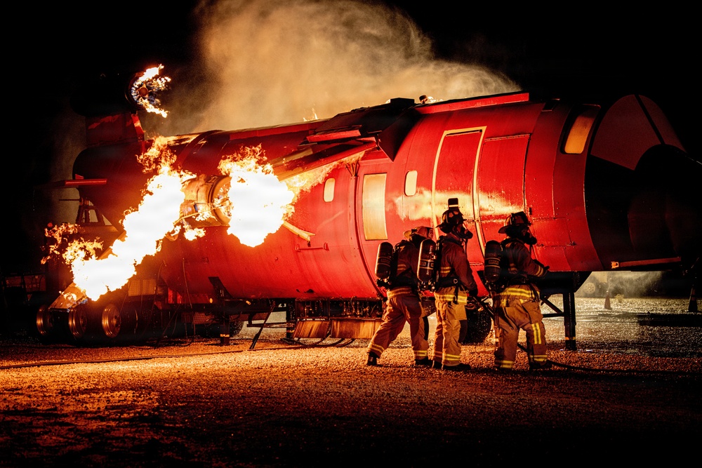 Edwards Air Force Base Aircraft Night Fire Training