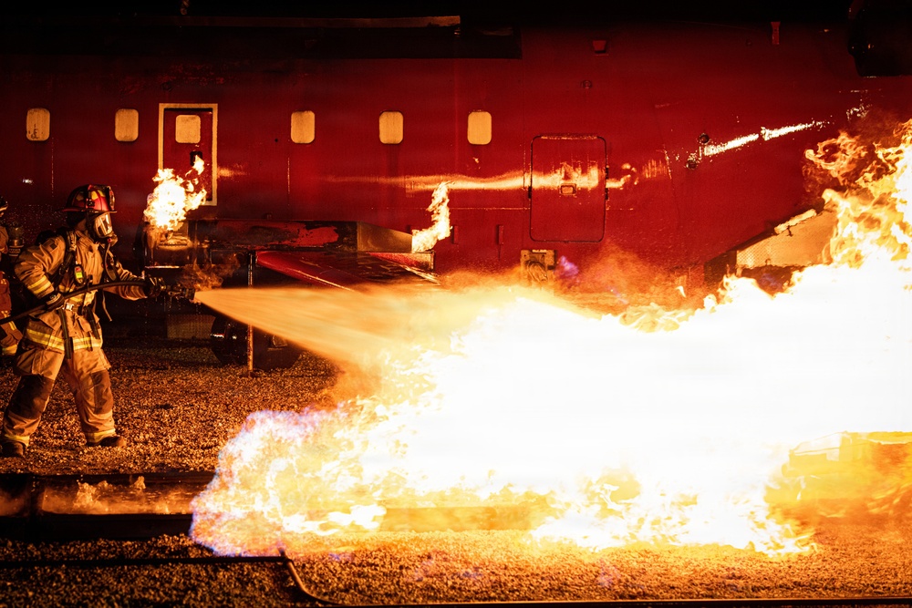 Edwards Air Force Base Aircraft Night Fire Training