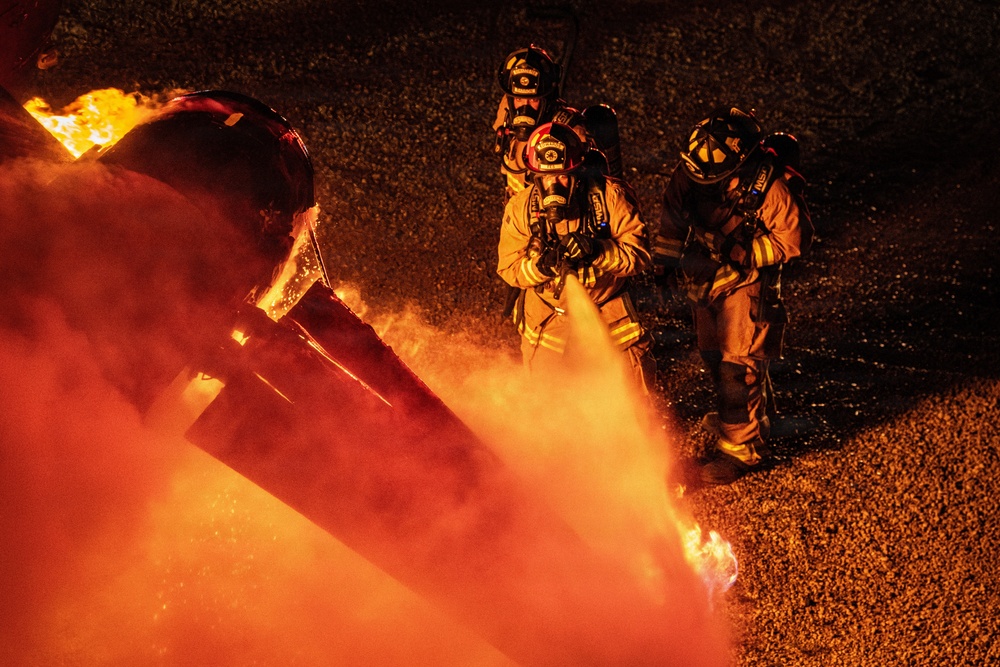 Edwards Air Force Base Aircraft Night Fire Training