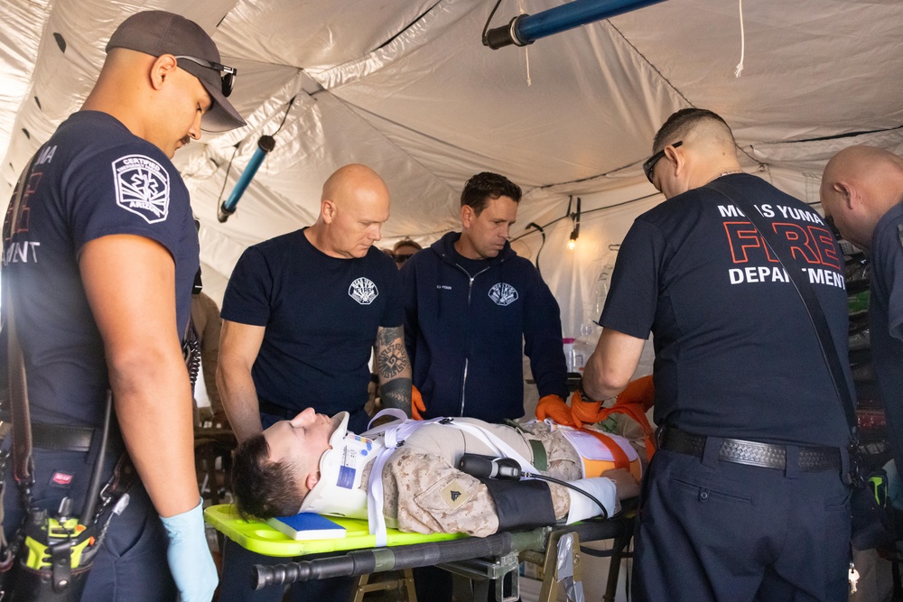 JTF-SB Sailors Conduct Casualty Exchange Training with MCAS Yuma EMS
