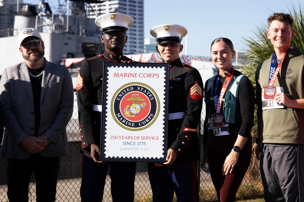 Marine Corps 250th Stamp Dedicated at Armed Forces Run in Jacksonville